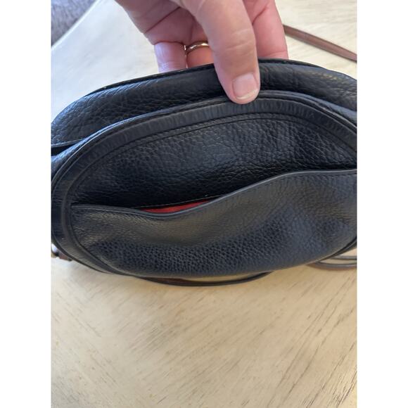 Coach Horse & Carriage Crossbody Bag Embossed Logo Black Leather Red Purse - Picture 15 of 16